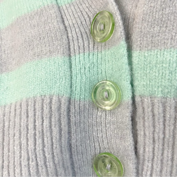 NWT For Love and Lemons Cropped Pastel Green Purple Striped Sweater Vest | Sm - Picture 7 of 9